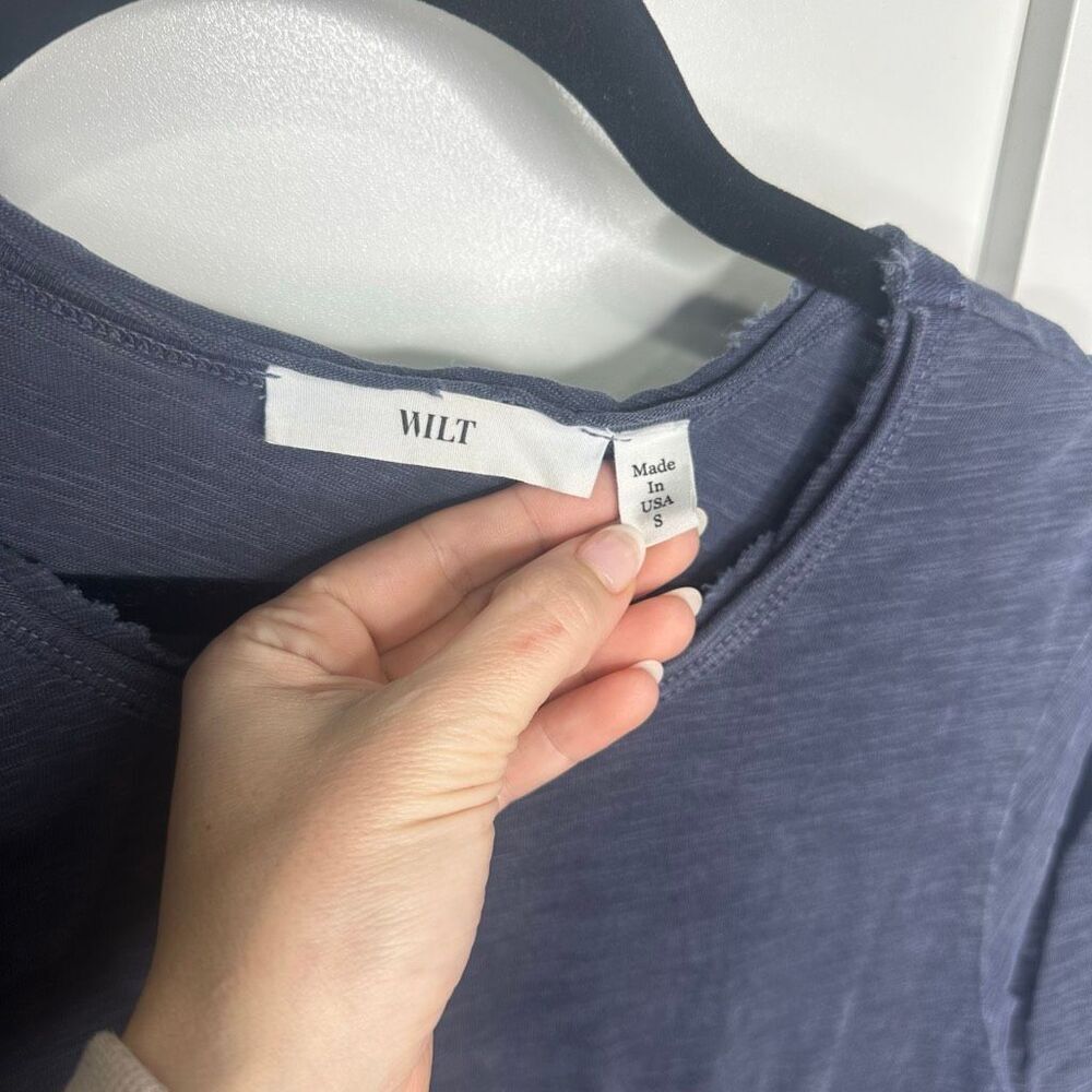 Wilt (MSRP $160) Shifted Pocket Tee Tunic in Blue Small (w1) - Picture 4 of 11
